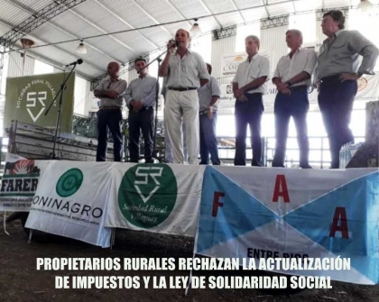 Propietarios rurales rechazan la actualización de impuestos y la ley de solidaridad social