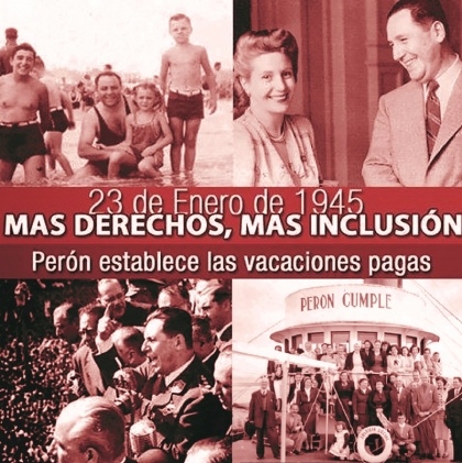 Juan Perón establece el derecho de los trabajadores a las vacaciones pagas 
