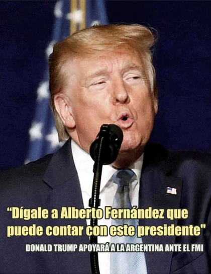 Donald Trump expresó su apoyo a Alberto Fernández para renegociar la deuda con el FMI