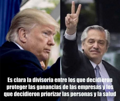Argentina y Estados Unidos se diferencian ante la pandemia