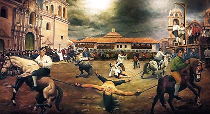 En Perú, los españoles asesinan al líder inca Túpac Amaru II mediante descuartizamiento público