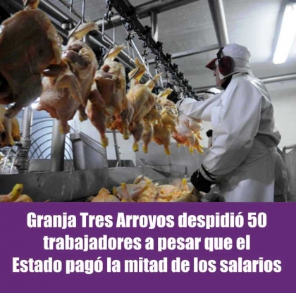 Granja Tres Arroyos: el Estado paga la mitad de los salarios y la empresa despide igual