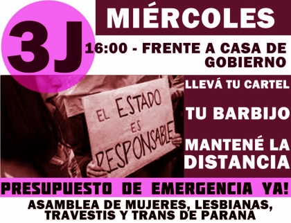 #NiUnaMenos: con carteles y barbijos, convocan a concentrar en Plaza Mansilla