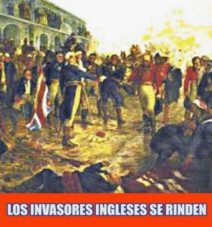 El pueblo en armas para defenderse de las tropas británicas