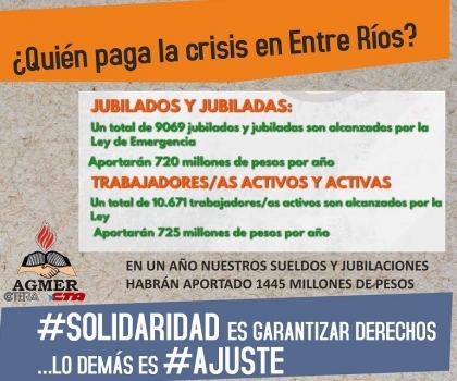 Contra el ajuste de Bordet y por la inmediata recomposición salarial, la unidad sigue siendo el mejor camino