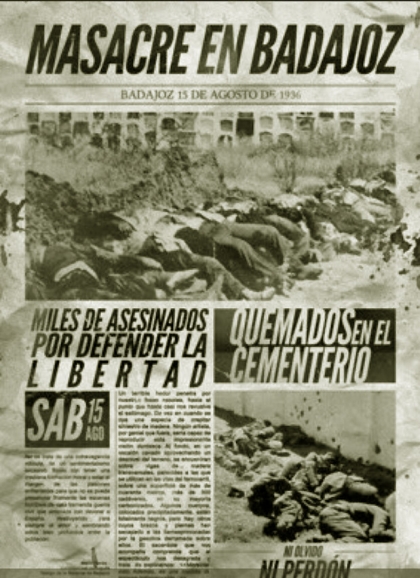 En el marco de la Guerra Civil Española se produce la Masacre de Badajoz