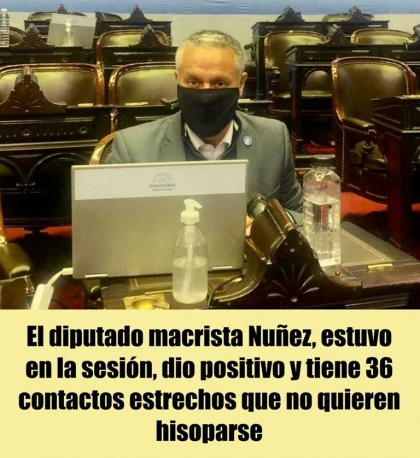 Un diputado macrista, que estuvo en sesión, dio positivo y tiene 36 contactos estrechos