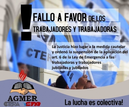 AGMER: fallo a favor de los trabajadores y trabajadoras