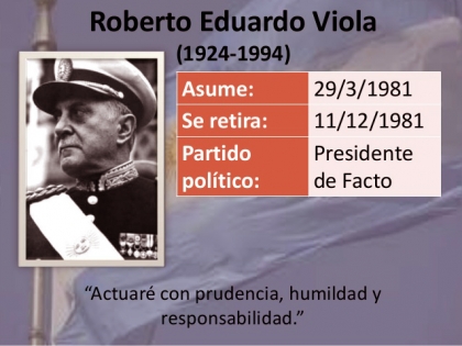 El general Viola se nombró a sí mismo presidente de por vida pero duró menos de 8 meses