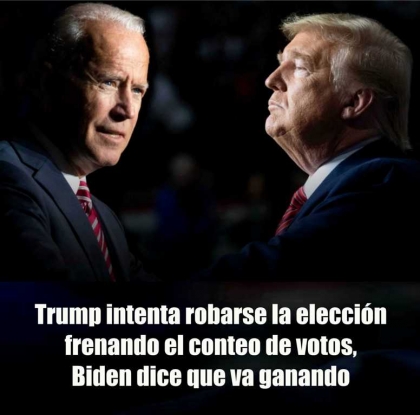 Trump intenta robarse la elección frenando el conteo de votos, Biden dice que va ganando