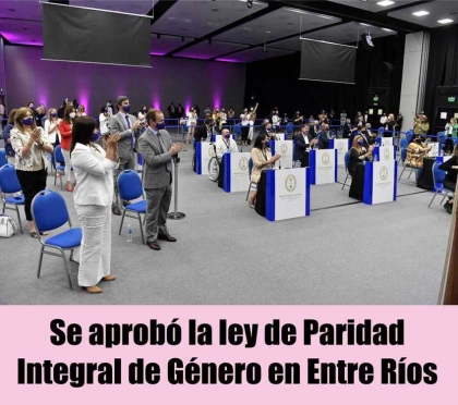 Se aprobó la ley de Paridad Integral de Género en Entre Ríos 