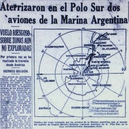 El primer vuelo argentino al Polo Sur