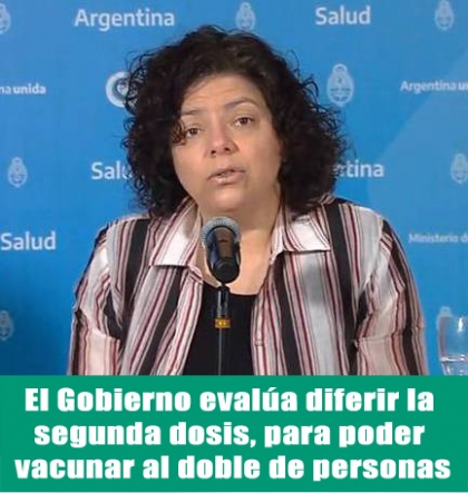 El Gobierno evalúa diferir la segunda dosis, para poder vacunar al doble de personas