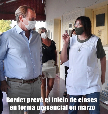 El gobierno de Bordet prevé el inicio de clases en forma presencial en marzo