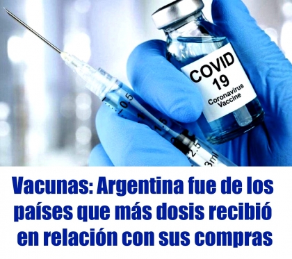 Vacunas: Argentina fue de los países que más dosis recibió en relación con sus compras