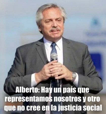 Alberto dijo que hay dos modelos de país en pugna: Un Estado presente e igualador, o el sálvese quien pueda