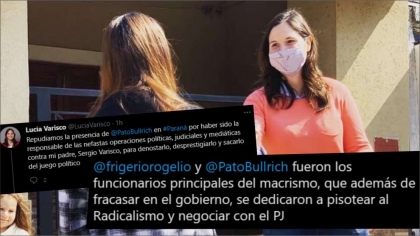 Lucía Varisco apuntó a Bullrich y Frigerio como los armadores de la persecución contra su padre