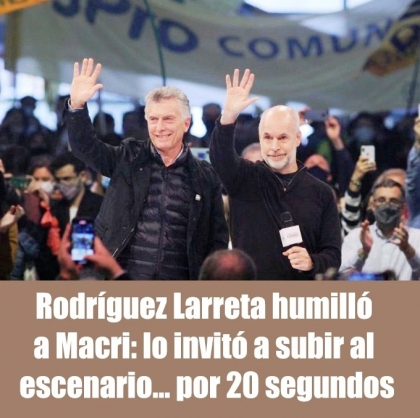 Horacio Rodríguez Larreta invitó a Macri a subir al escenario... por 20 segundos