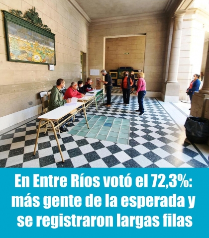 En Entre Ríos votó el 72,3%: más gente de la esperada y se registraron largas filas