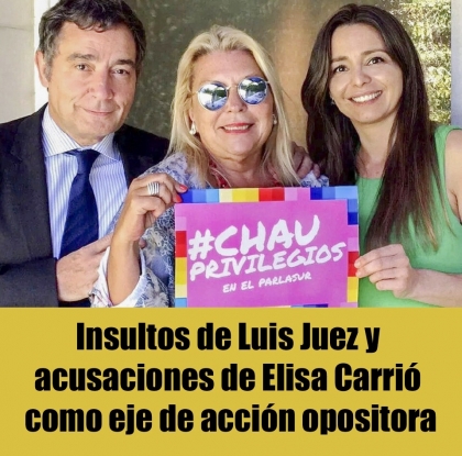 Insultos de Luis Juez y acusaciones de Elisa Carrió como eje de la acción opositora