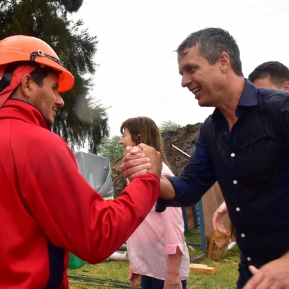 Enrique Cresto y Tomás Ledesma recorrieron Tabossi en una lluviosa jornada de campaña