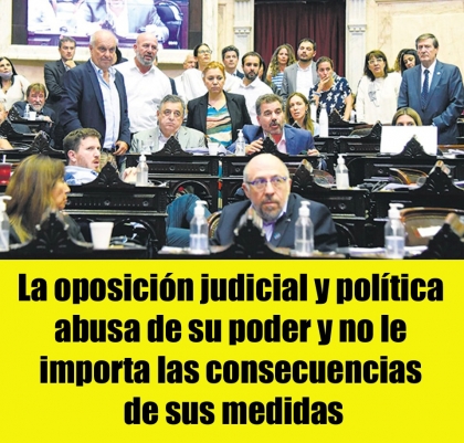 La oposición judicial y política abusa de su poder y no le importa las consecuencias de sus medidas