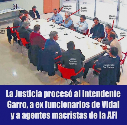 La Justicia procesó al intendente Garro, a ex funcionarios de Vidal y a agentes macristas de la AFI