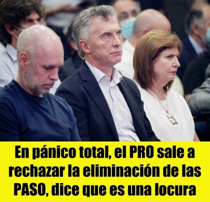 En pánico total, el PRO sale a rechazar la eliminación de las PASO, dice que es una locura