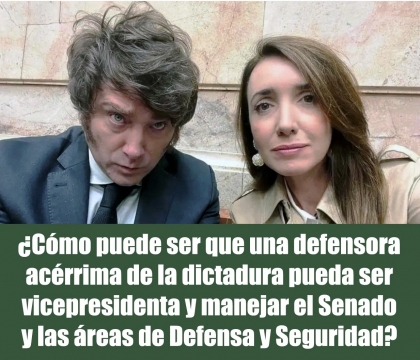 ¿Cómo puede ser que una defensora acérrima de la dictadura pueda ser vicepresidenta y manejar el Senado y las áreas de Defensa y Seguridad?