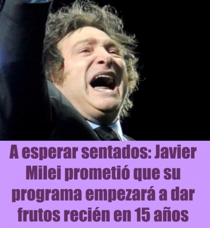 A esperar sentados: Javier Milei prometió que su programa empezará a dar frutos recién en 15 años