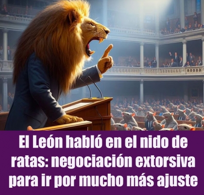 El León habló en el nido de ratas: negociación extorsiva para ir por mucho más ajuste