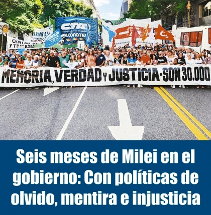 Seis meses de Milei en el gobierno: Con políticas de olvido, mentira e injusticia