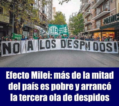 Efecto Milei: más de la mitad del país es pobre y arrancó la tercera ola de despidos