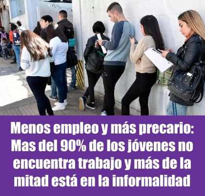 Menos empleo y más precario: Más del 90% de los jóvenes no encuentra trabajo y más de la mitad está en la informalidad
