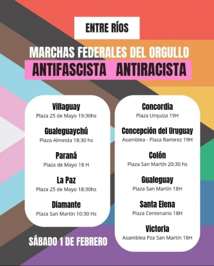 Marchas Antifascistas contra Milei: habrá once manifestaciones en toda la provincia de Entre Ríos