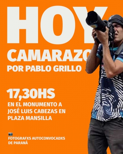 Camarazo en Paraná en solidaridad con el fotógrafo Pablo Grillo