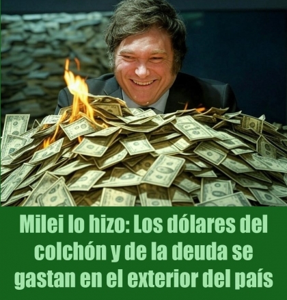 Milei lo hizo: Los dólares del colchón y de la deuda se gastan en el exterior del país