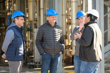 Adán Bahl y Guillermo Michel recorrieron la planta de biodiesel en Nogoyá