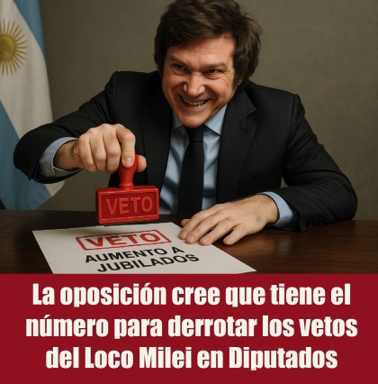 La oposición cree que tiene el número para derrotar los vetos del Loco Milei en Diputados