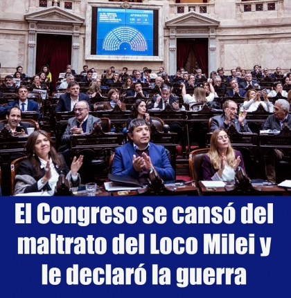 El Congreso se cansó del maltrato del Loco Milei y le declaró la guerra