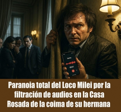 Paranoia total del Loco Milei por la filtración de audios en la Casa Rosada de la coima de su hermana 