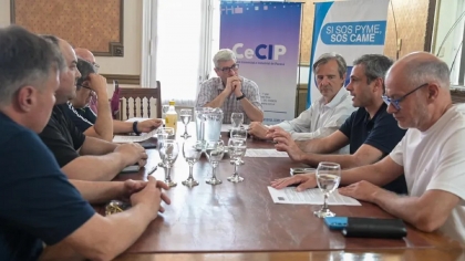 Adán Bahl y Guillermo Michel se reunieron con representantes de la Cámara de Comerciantes del Microcentro de Paraná