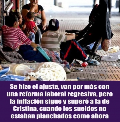 Se hizo el ajuste, van por más con una reforma laboral regresiva, pero la inflación sigue y superó a la de Cristina, cuando los sueldos no estaban planchados como ahora