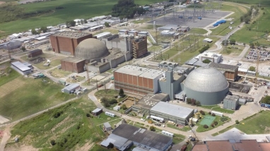 Juan Perón inaugura la Central Nuclear de Atucha
