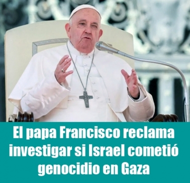 El papa Francisco reclama investigar si Israel cometió genocidio en Gaza El papa Francisco reclama investigar si Israel cometió genocidio en Gaza