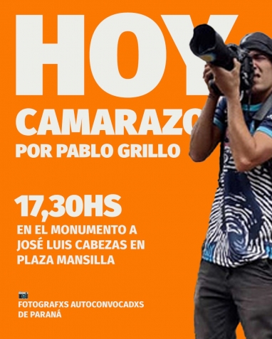 Camarazo en Paraná en solidaridad con el fotógrafo Pablo Grillo