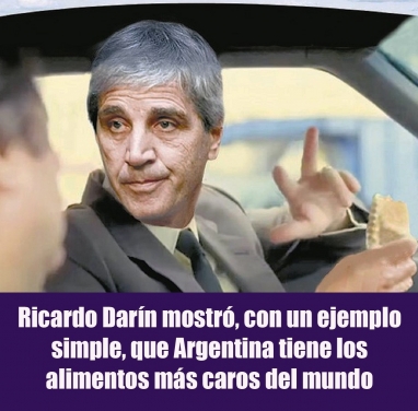 Ricardo Darín mostró, con un ejemplo simple, que Argentina tiene los alimentos más caros del mundo Ricardo Darín mostró, con un ejemplo simple, que Argentina tiene los alimentos más caros del mundo