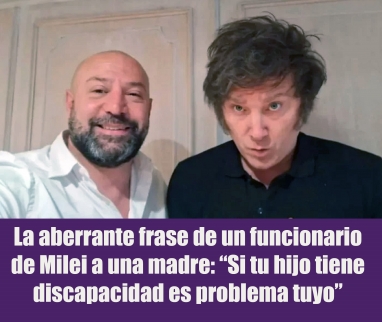 La aberrante frase de un funcionario de Milei a una madre: Si tu hijo tiene discapacidad es problema tuyo