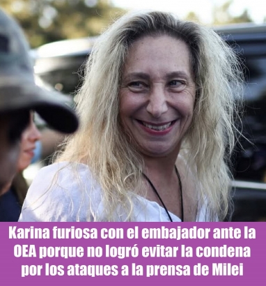 Karina furiosa con el embajador ante la OEA porque no logró evitar la condena por los ataques a la prensa de Milei