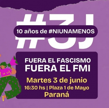 Ni Una Menos: a 10 años se reedita la marcha este martes en Paraná